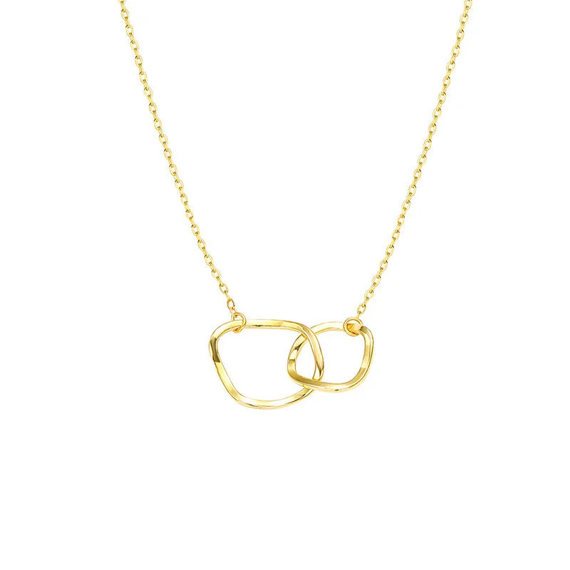 Hainon S925 sterling silver irregular square necklace necklace female clavicle chain female simple temperament 1