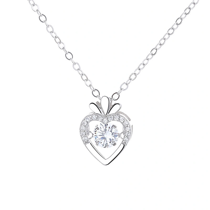 Hainon Strawberry necklaces women personalized white zircon pendant necklaces for women girl wholesale 1
