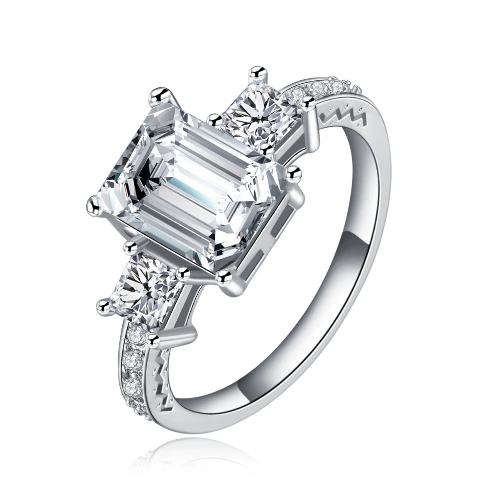 cz diamond paved on 925 silver engagement ring for women promise rings 1