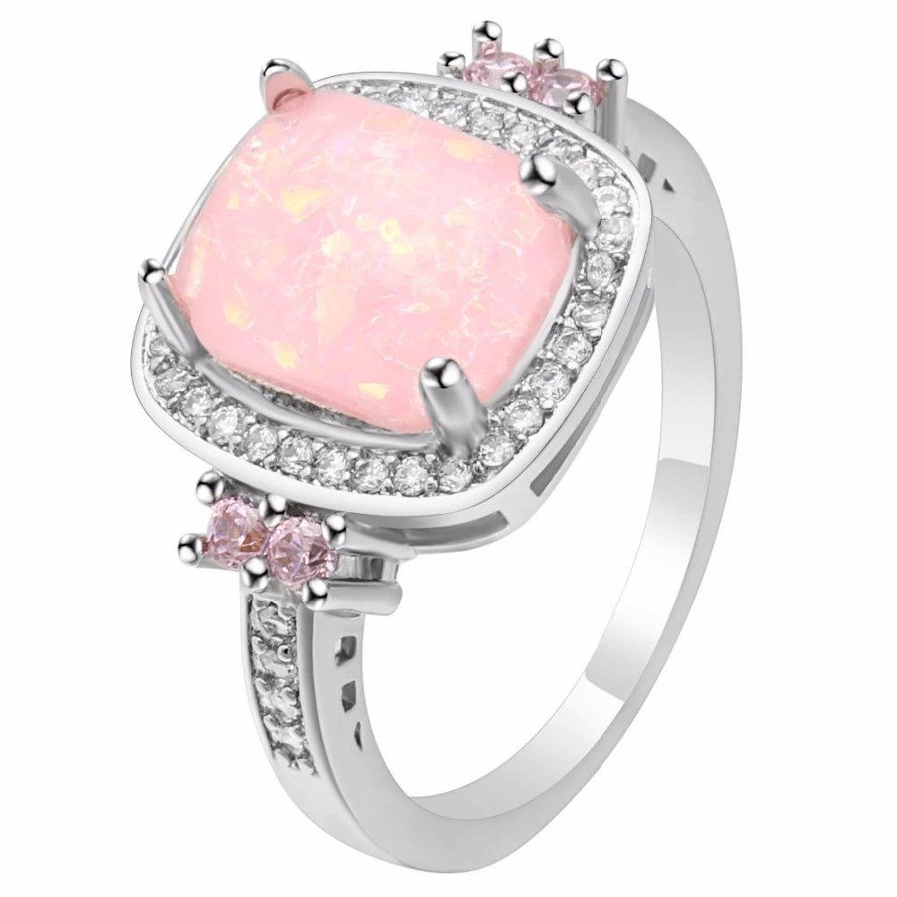 Hainon New Hot pink Opal Ring women Romantic jewelry wedding ring factory wholesale 1