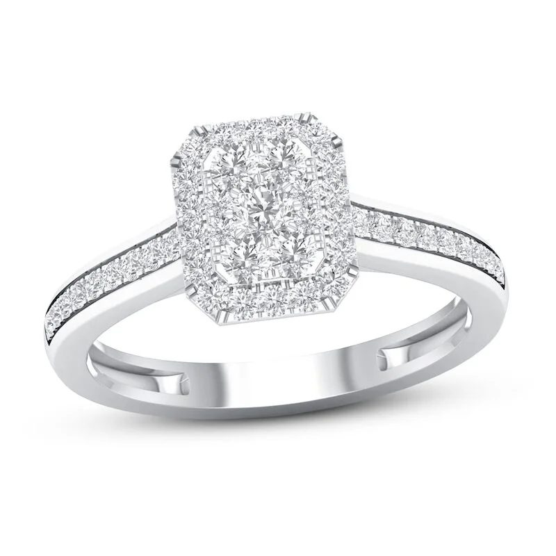 custom unique Shape Cross Design Birthstone Silver Ring women Diamond Engagement Rings 1