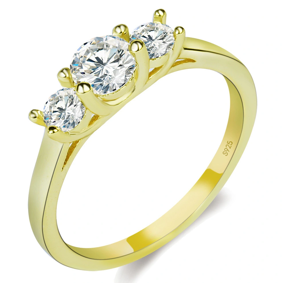 Hainon gold plated jewelry rings Hot sale shape white zircon engagement rings for women 1 dollar wholesale 1