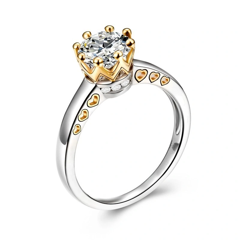 Exquisitely designed golden crown style ring Fashion Lady Engagement Birthday Party Jewelry Wedding Ring 1