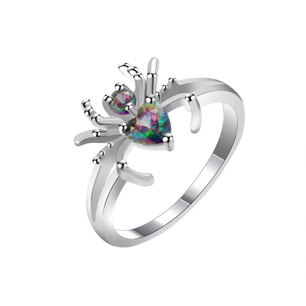 Hainon Women wedding ring Unique design Purple zircon spider shape engagement ring wholesale 1