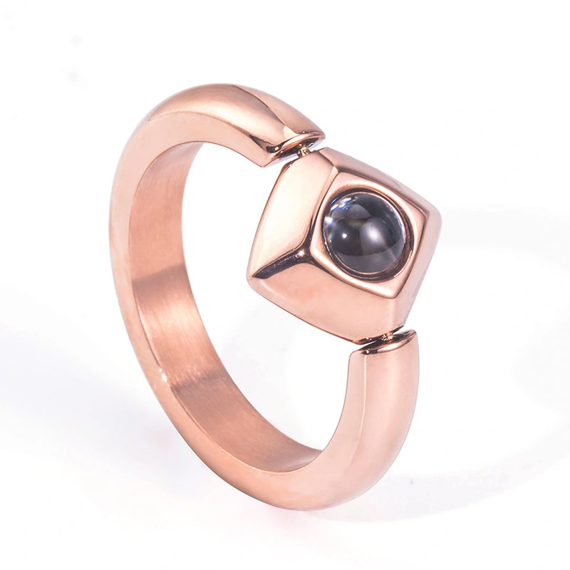 Hainon 2019 rings jewelry I love you in 100 languages Titanium steel men ring support customize lettering Rotatable wholesale 1