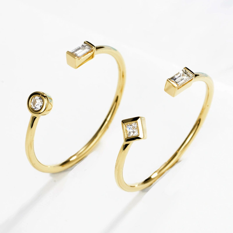 Hainon gold plated jewelry rings Fashion white zircon engagement rings for women 1 dollar wholesale 1