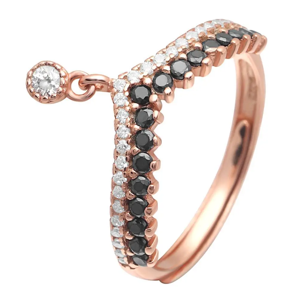 Hainon Wedding Rings for Women Colored Zircon 925 Sterling Silver Rings Engagement Rose Gold Jewelry Gifts Wholesale 1
