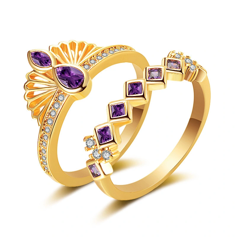 women ring Hainon wholesale 2019 new design Luxury purple noble ladies rings for wedding dropshipping 1
