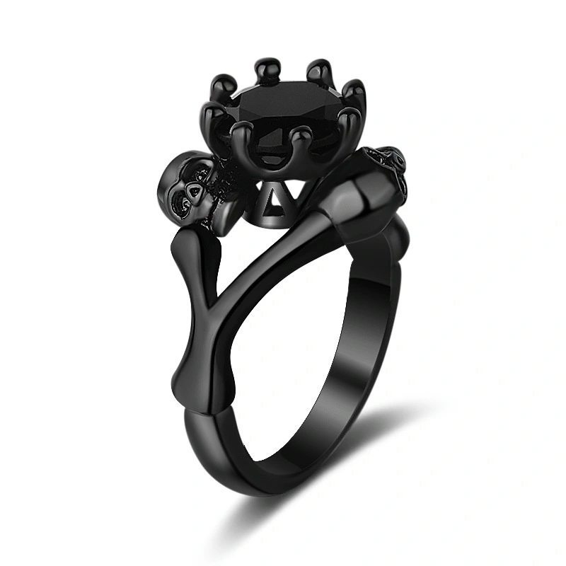 women ring Hainon wholesale 2019 new design black gold skull rings for men jewelry dropshipping 1