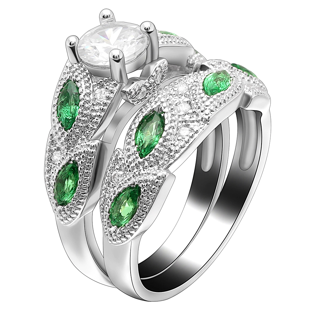 hainon Luxury fashion New Model Engagement Wedding Zircon Ring Silver brass Jewelry 1