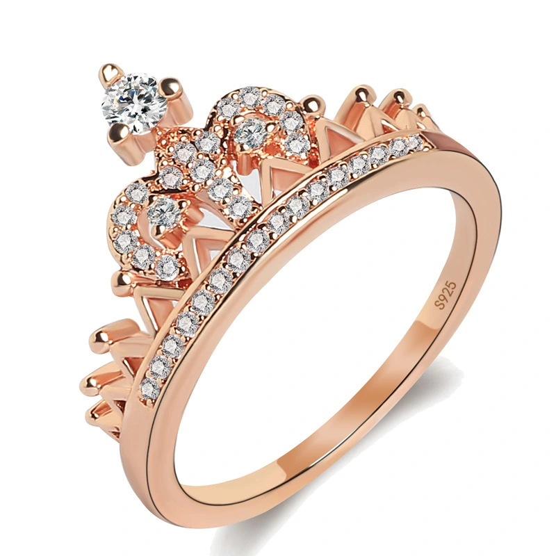 Hainon gold jewelry Luxurious Sweet crown engagement ring women gold fashion jewelry 2018 rings women 1
