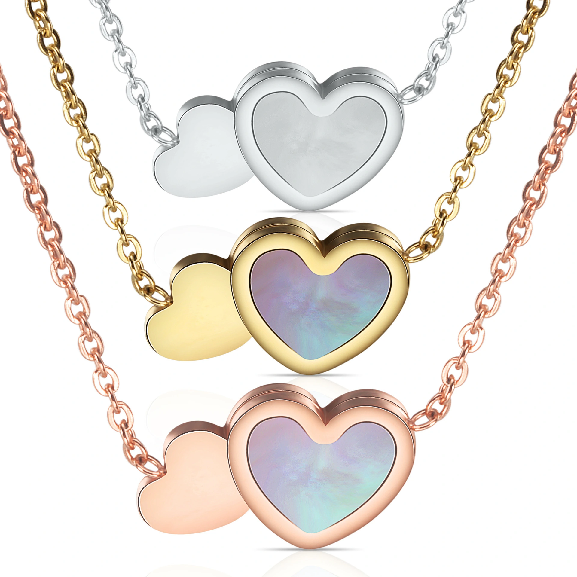 Hainon 2022 fashion S925 Sterling Silver Diamond Heart pendants for necklace rose gold jewelry wholesale 1