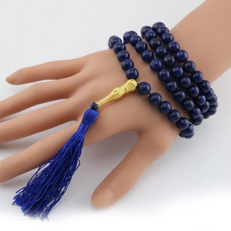 8mm 99 rosary beads Wrap Bracelet for Charm Bracelet blue Natural stone Jewelry for Women Men Hainon 1