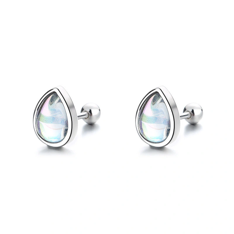 Hainon 925 silver stud earrings women Romantic Water Drop white crystal jewelry earings 2021 wholesale 1