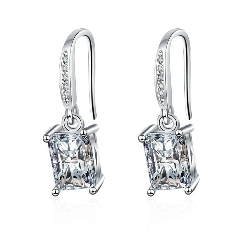 DROP Earrings 2021 jewelry Women Elegant shiny micro-inlaid zircon earrings silver plated earrings gift wholesale 1