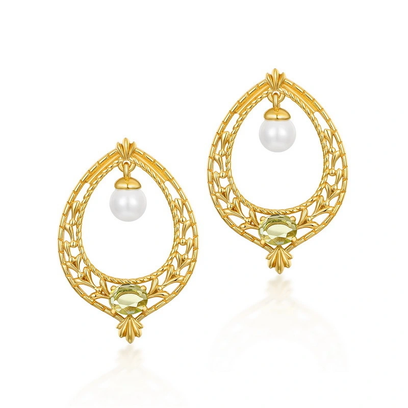 Hainon Fashion Earring Jewelry Elegant Pearl Water Drop Earrings For Women Party Wedding Gold Plated Earrings Wholesale 1