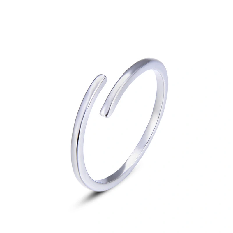 Hainon sterling silver ring 1.4mm thin adjustable silver rings women wedding jewelry wholesale 1