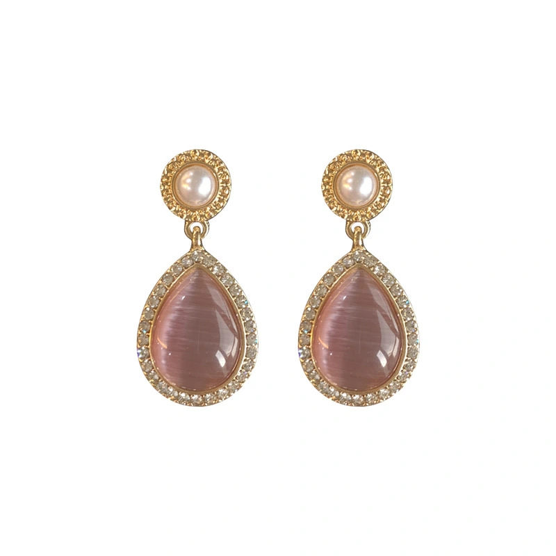 Hainon Vintage Palace Exquisite And Elegant Water Drop Purple Gemstone Earrings Jewelry For Women1 1
