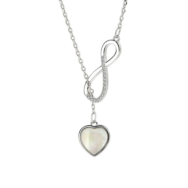 Hainon Diamond 8 word necklace luxury niche design fashion temperament love clavicle chain jewelry 1