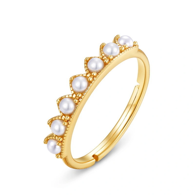 Hainon Women Rings Simple Gold Ring With pearl Wedding Jewelry custom Signet Ring1 1