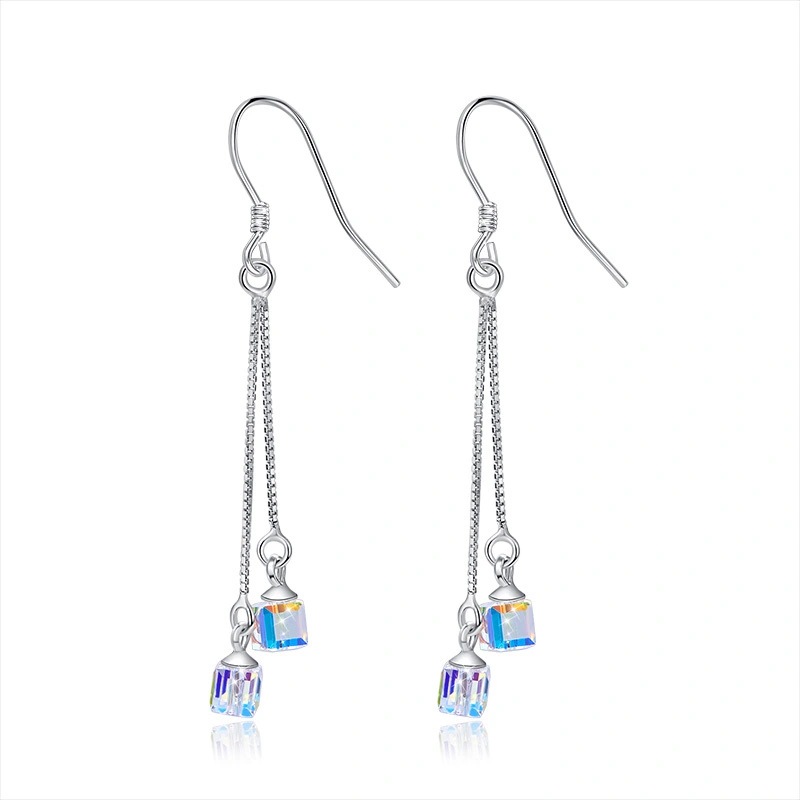 Hainon wholesale drop Earrings Simple Fashion Women Earrings Plating Silver jewelry Gift card flannel bag set 1