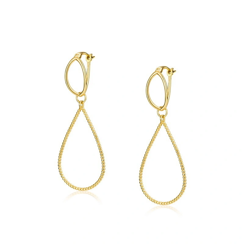 Hainon European Fashion Alloy Earrings Hot Sale Personality Gold Plated Alloy Hoop Earrings 1
