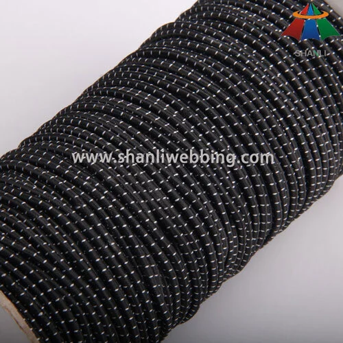 3mm Black White Polyester Striped Elastic Cord 1