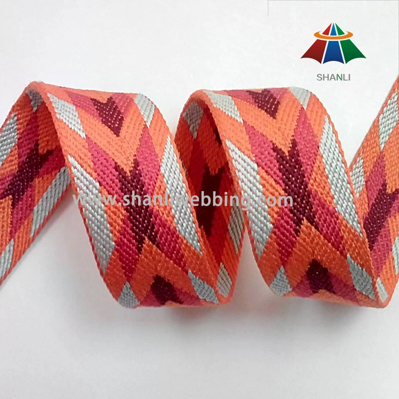 Colorful Polyester Cotton Jacquard Patterned Webbing 1