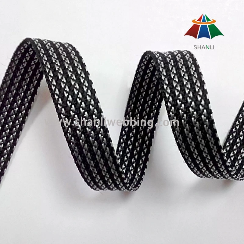 18mm Black White Striped Polypropylene Webbing 1