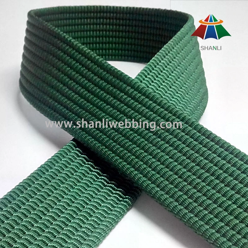 32mm Grass Green Heavyweight Nylon Grooved Webbing 1
