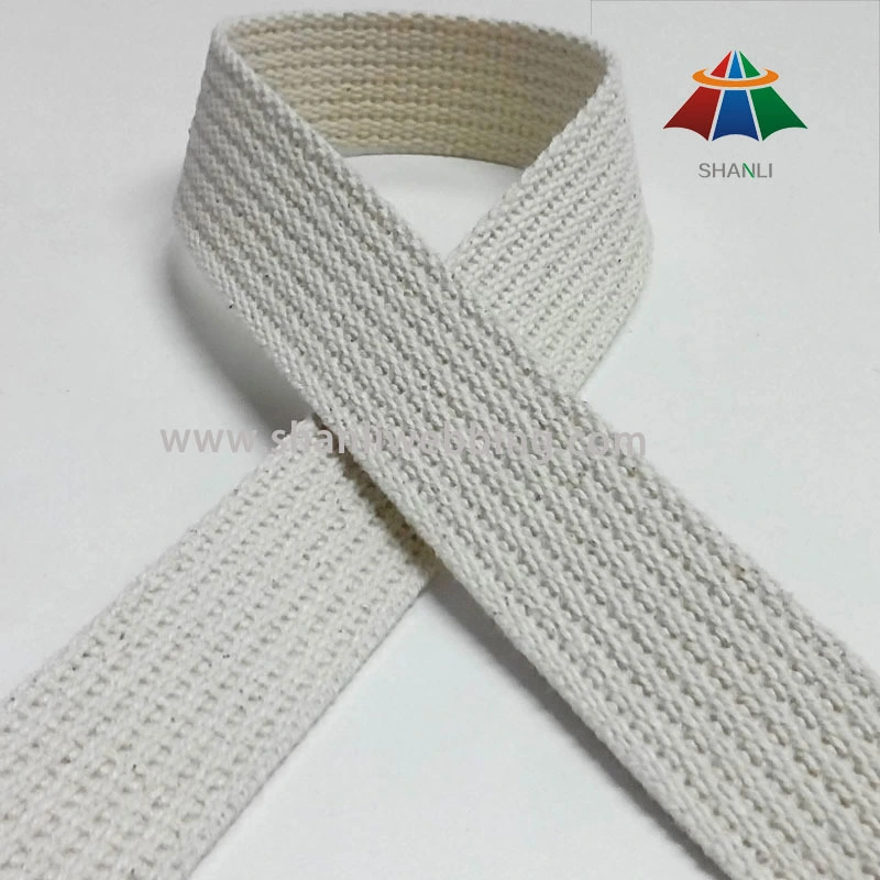 1 Inch White Grooved Cotton Webbing Tape 1