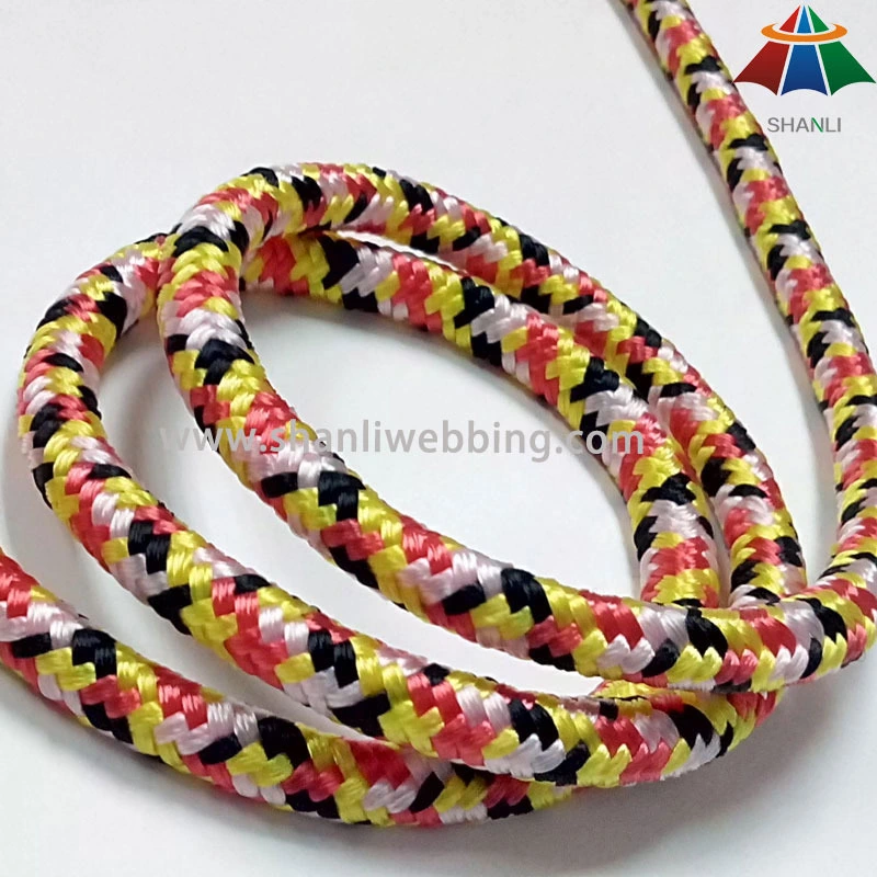 7mm Mixed Color Nylon Cord, 16-Strand Braid Nylon Rope 1
