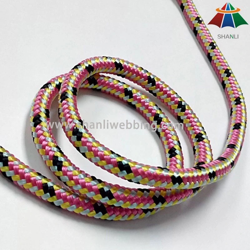 6mm Double Braided Nylon Cord, Mixed Color Nylon Rope for Sports Equipment 1