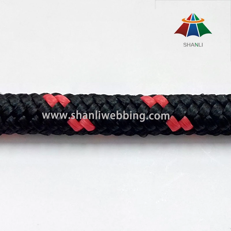 Custom 8mm Red and Black Striped PP Rope 1