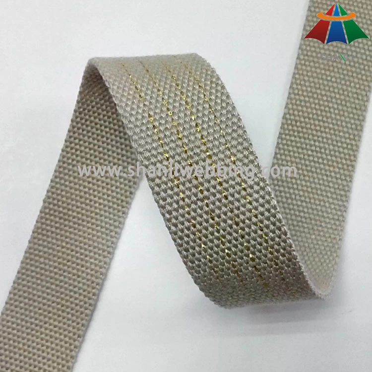 3cm Golden Thread Canvas Webbing 1