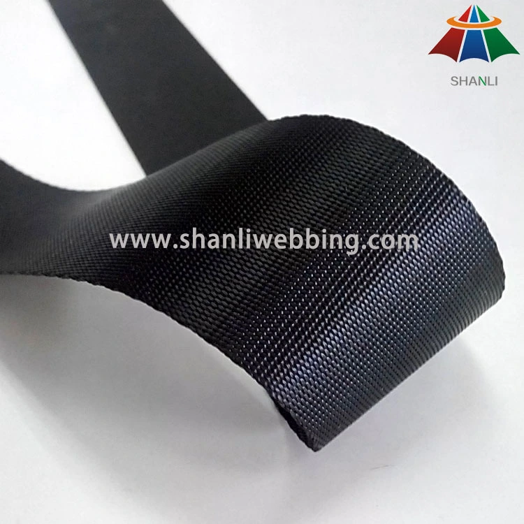38mm Black High Tenacity Polyester Webbing Strap 1