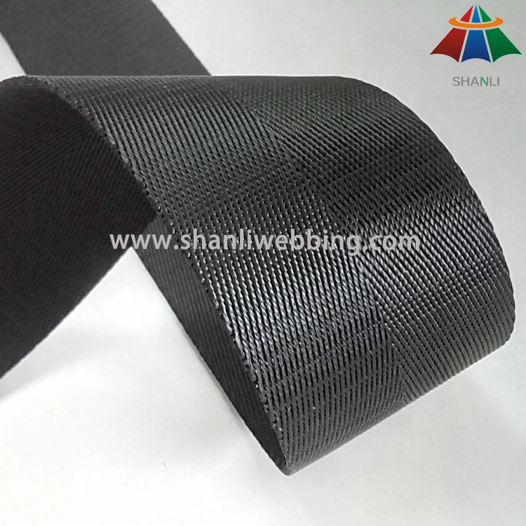 50mm Black Herringbone Polyester Webbing 1
