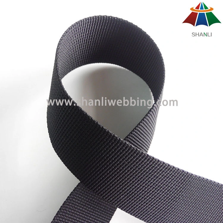 1.25 Inch Black Small Wave Nylon Webbing 1