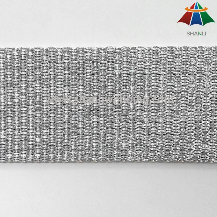 38mm PP Webbing with Silver Wire 1
