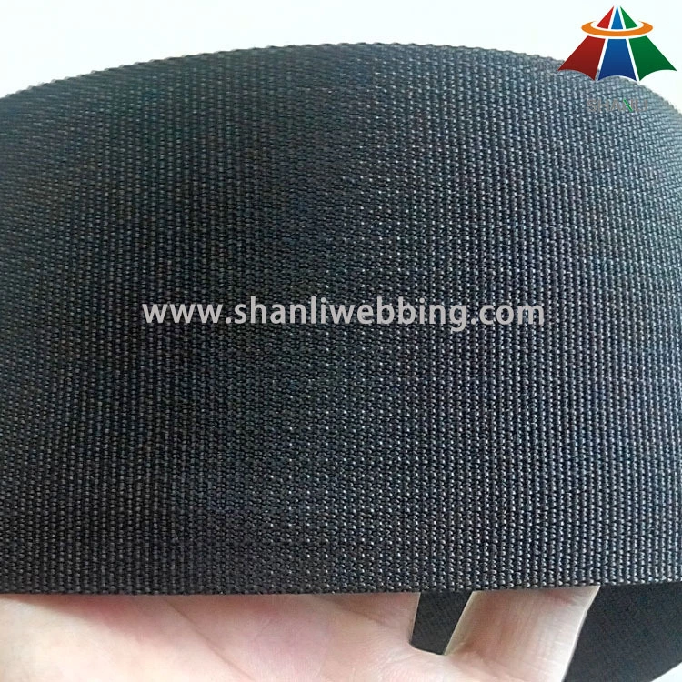 3 Inch (75mm) Black Fine Grooved PP Webbing 1