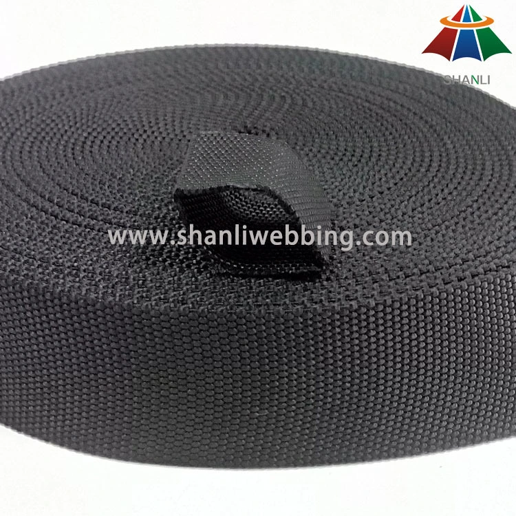32mm black tubular nylon webbing 1
