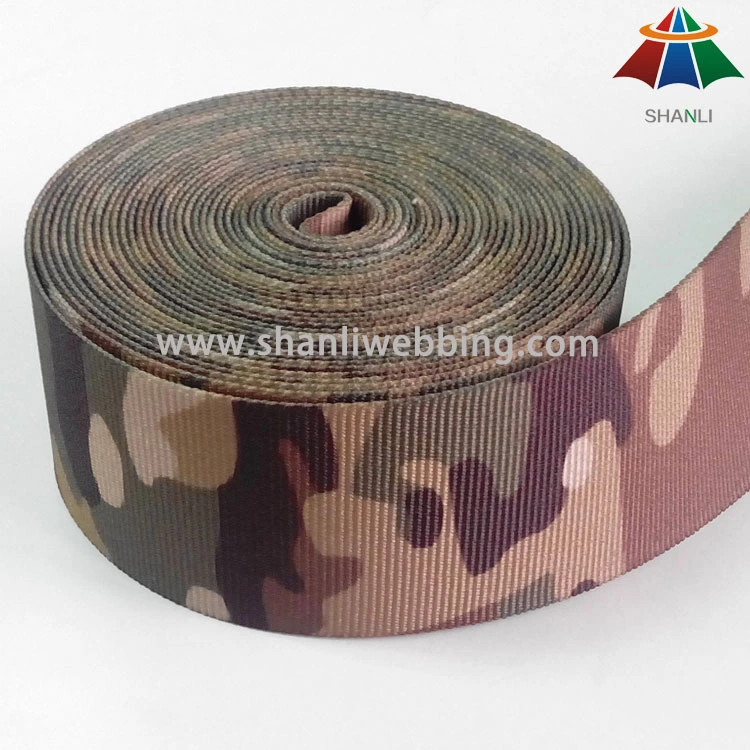 Custom 1.5 inch camouflage printed webbing 1