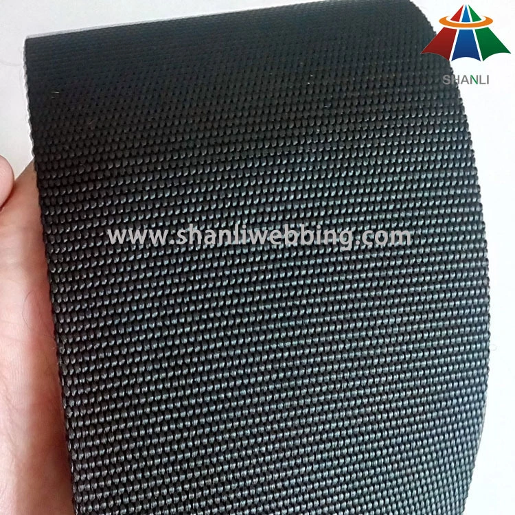 95mm black flat polypropylene webbing 1