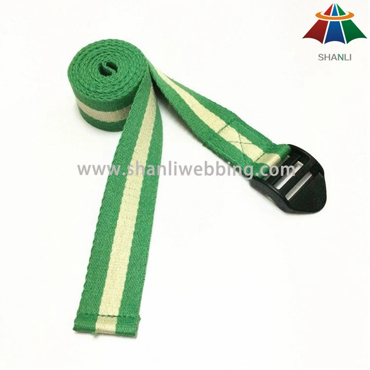 Factory direct cotton yoga straps with plastic buckle 1
