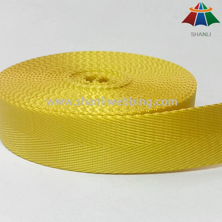 25 mm yellow herringbone nylon webbing 1