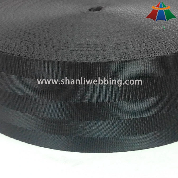 2.5 inch black polyester safety belt webbing 1