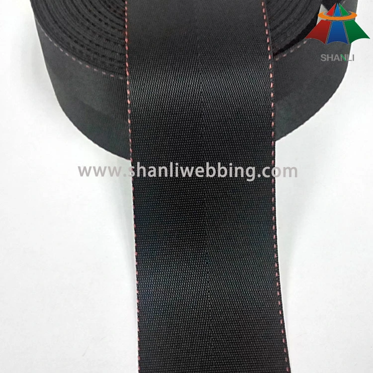 45mm black herringbone nylon webbing 1