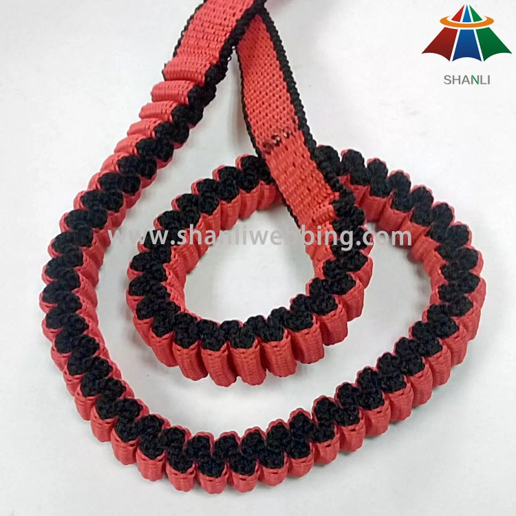 2cm polypropylene red-black striped elastic webbing for pet leashes 1