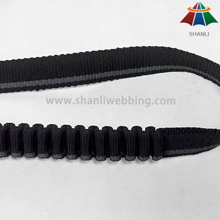 25mm striped color elastic nylon webbing for hands free runing dog leashes 1