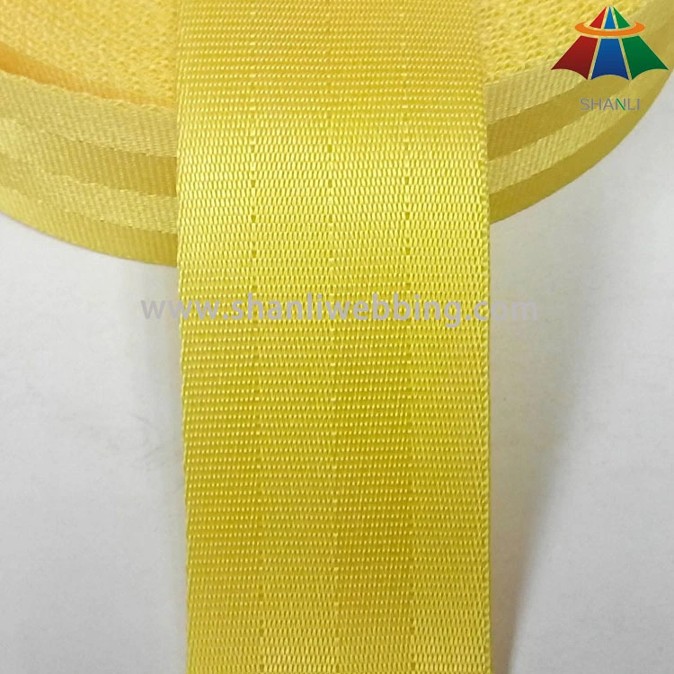 1.5 inch bright yellow 4-panel nylon safety belt webbing 1